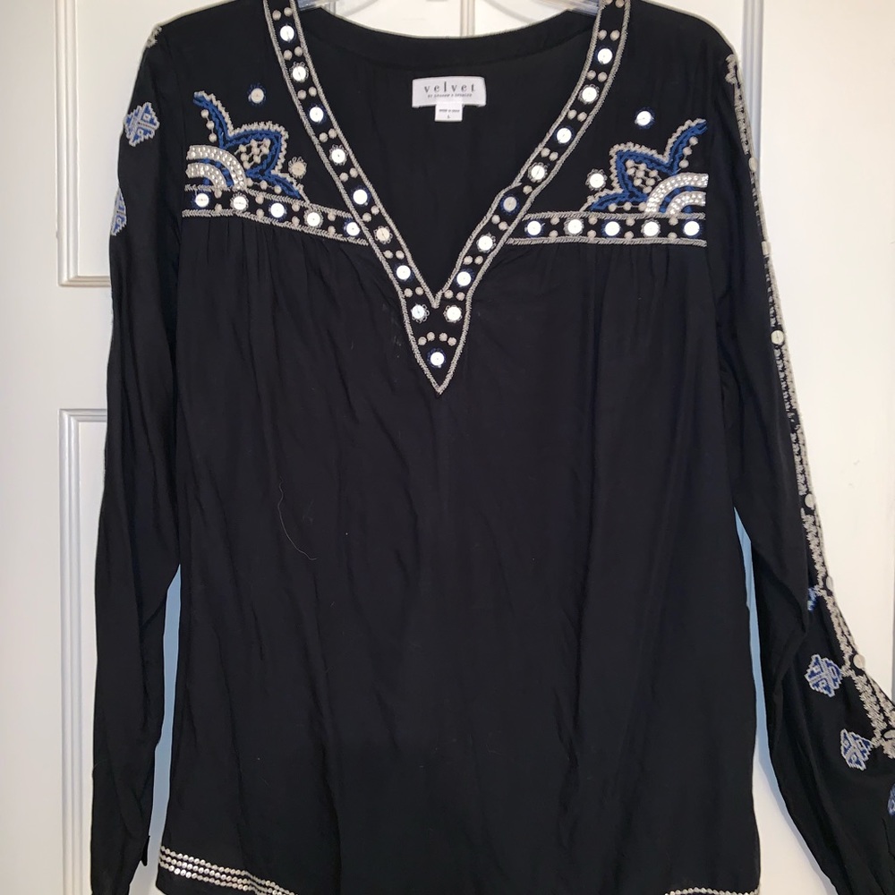 Velvet by Graham & Spencer Sequin Blouse